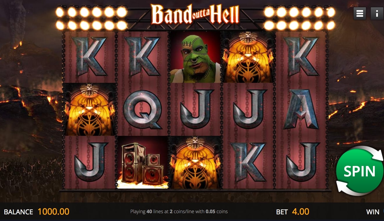 Saucify Band Outta Hell slot game main screen