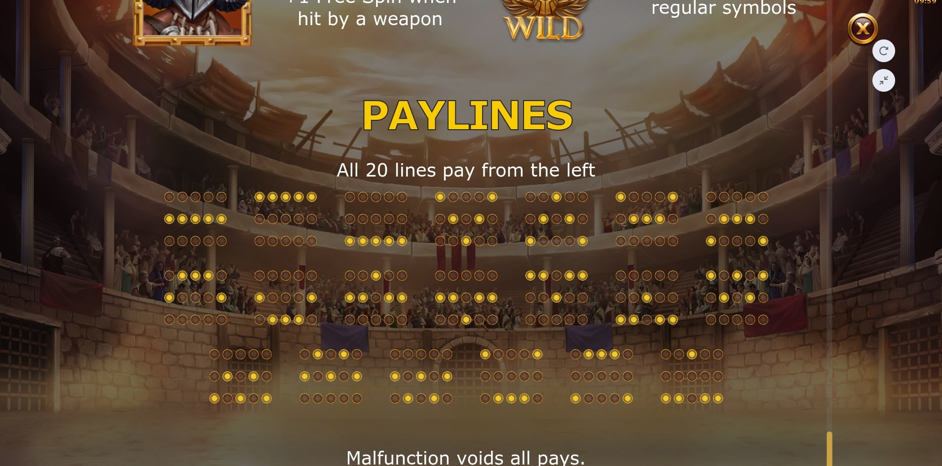 Yggdrasil Gaming Champions of Rome slot paylines win 