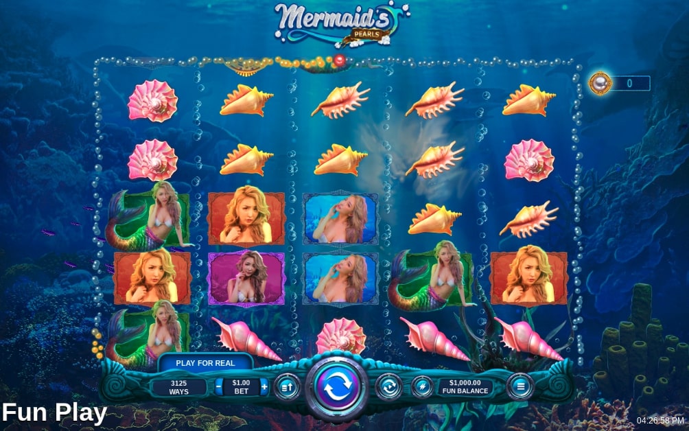 RTG Mermaid's Pearl slot game main screen