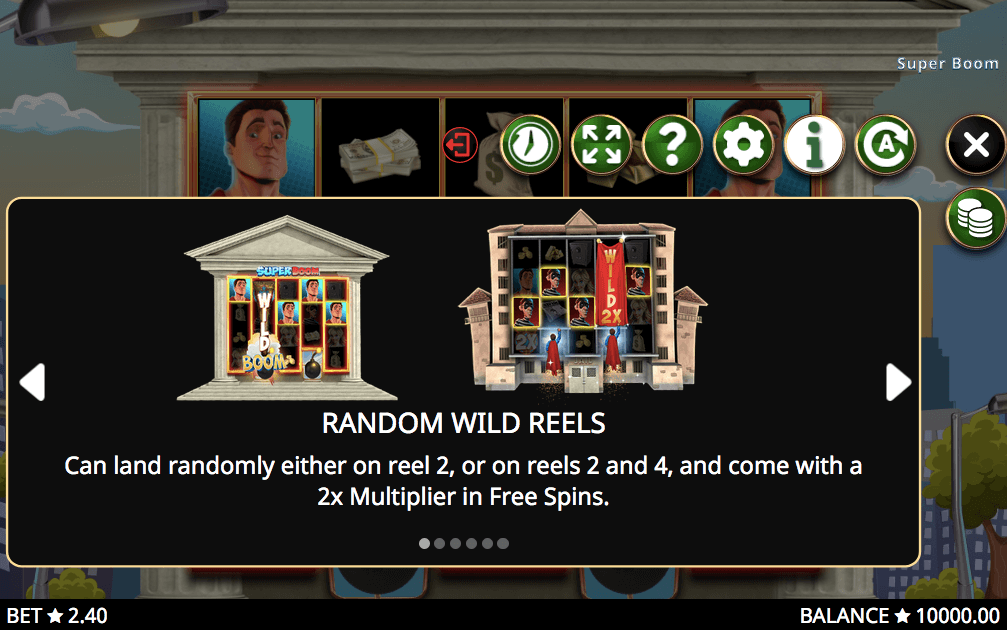 Booming Games Super Boom slot game random wild reels