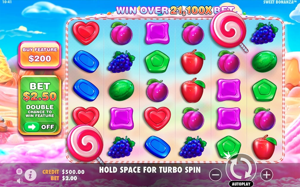 Pragmatic Play Sweet Bonanza slot game main screen reels
