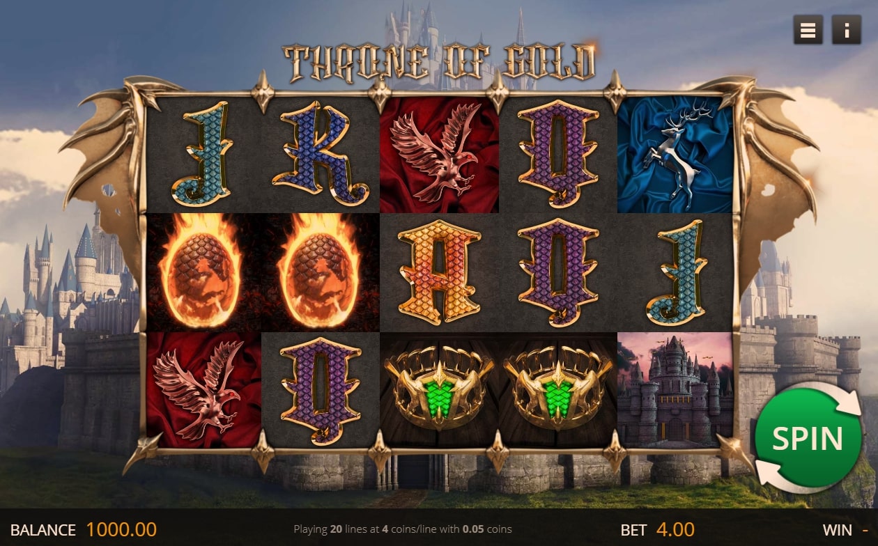 Saucify Throne of Gold slot game reels main screen