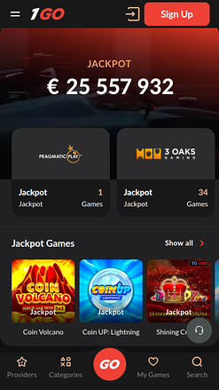 1GO Casino Mobile Jackpot