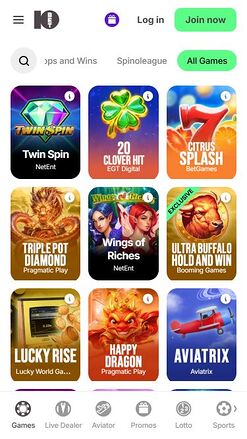10Bet Casino Mobile Games