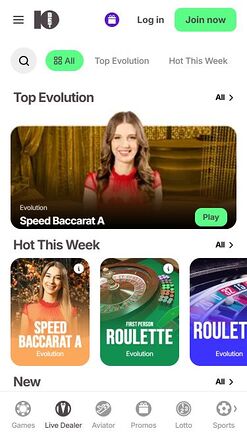 10Bet Casino Mobile Live Dealer