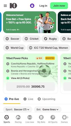 10Bet Casino Mobile Sports
