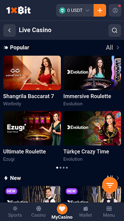 1xBit Casino Mobile Live Dealer