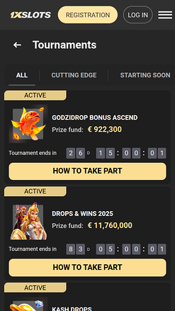 1xSlots Casino Mobile Tournaments