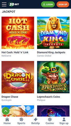 20Bet Casino Mobile Jackpot