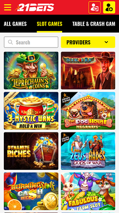 21Bets Casino Mobile Games