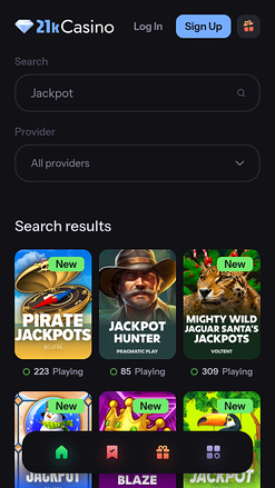 21kCasino Mobile Jackpot