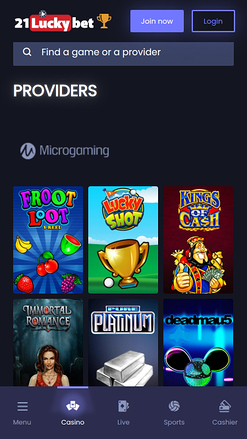 21LuckyBet Casino Mobile Game Developers