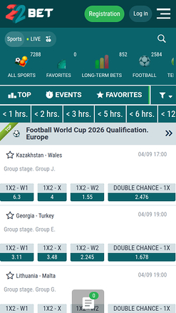 22 Bet Casino Mobile Sports