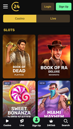 24Casino Mobile Games