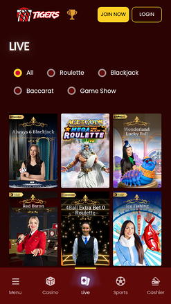 777Tigers Casino Mobile Live Dealer