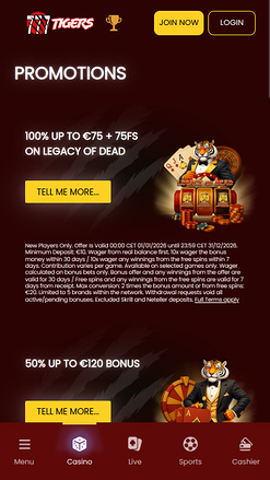777Tigers Casino Mobile Promotions