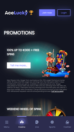 Ace Lucky Casino Mobile Promotions