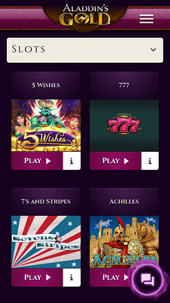 Aladdins Gold Casino Mobile Games
