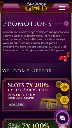 Aladdins Gold Casino Mobile Promotions