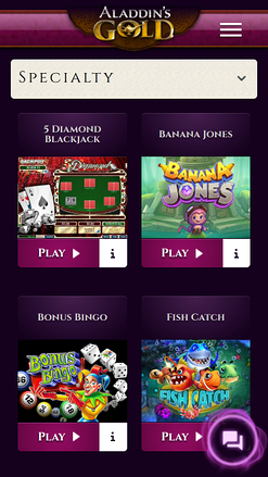 Aladdins Gold Casino Mobile Specialty Games