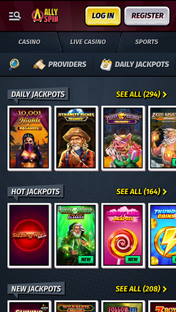 AllySpin Casino Mobile Jackpot