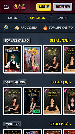 AllySpin Casino Mobile Live Dealer