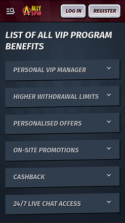 AllySpin Casino Mobile VIP Program