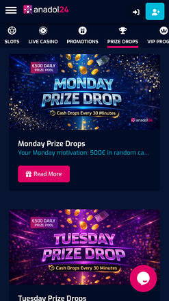 Anadol24 Casino Prize Drops Mobile