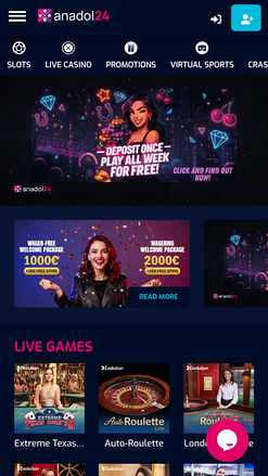 Anadol24 Casino Homepage Mobile