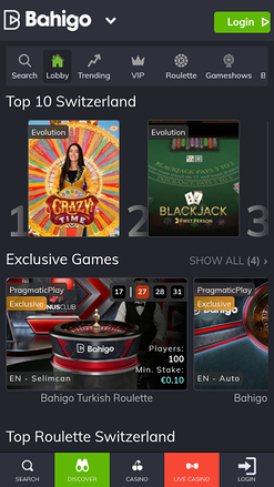 Bahigo Casino Mobile Live Dealer