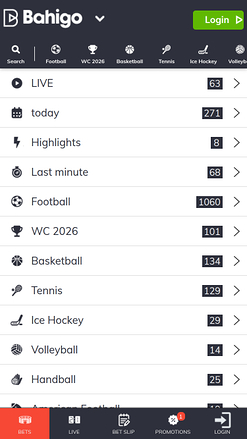 Bahigo Casino Mobile Sports