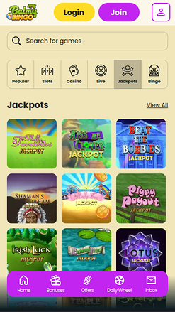 Balmy Bingo Mobile Jackpot