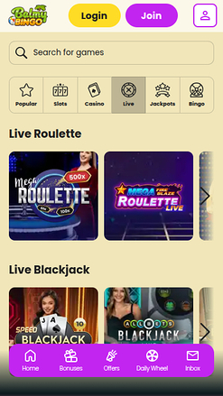 Balmy Bingo Mobile Live Dealer