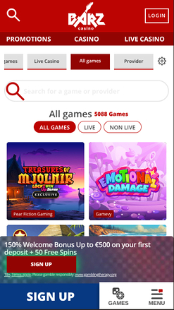 Barz Casino Mobile Games