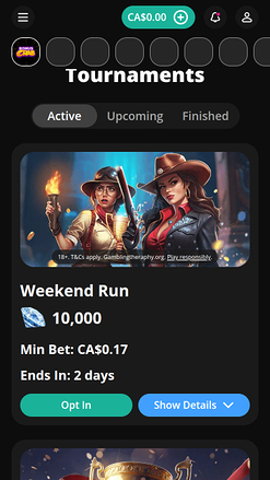 bCasino Mobile Tournaments