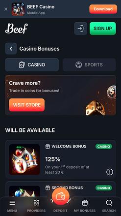 Beef Casino Promotions Mobile