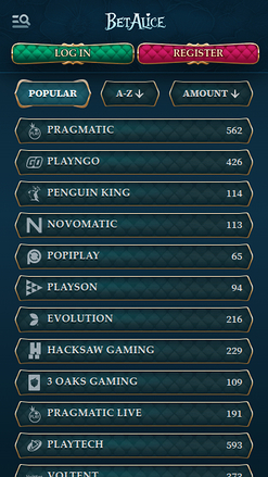 BetAlice Casino Mobile Game Developers