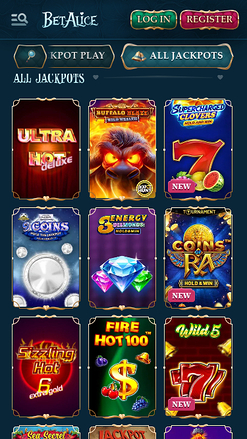 BetAlice Casino Mobile Jackpot