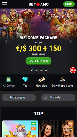 Betamo Casino Mobile Homepage