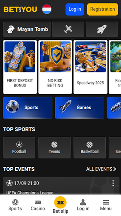 Betandyou Casino Mobile Homepage