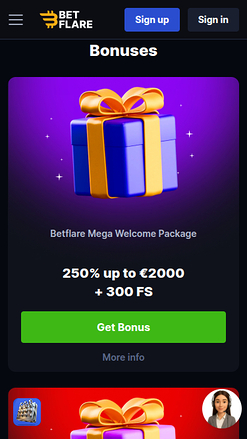 Betflare Casino Mobile Promotions
