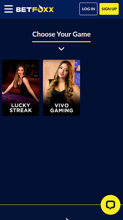 BetFoxxx Casino Mobile Live Dealer