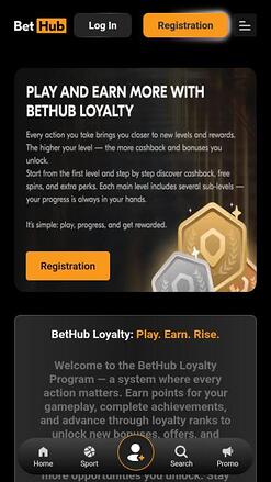 BetHub Casino VIP mobile page