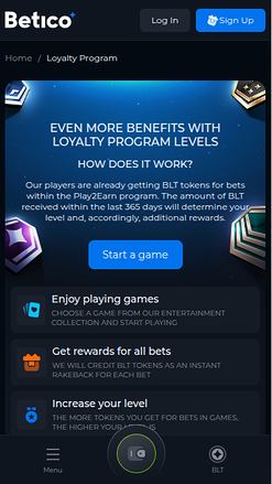 Betico Casino Mobile VIP Program