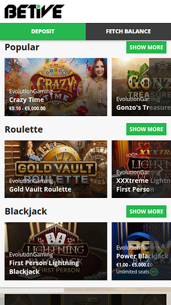 Beitve Casino Mobile Live Dealer