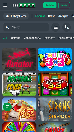 BetJara Casino Mobile Homepage