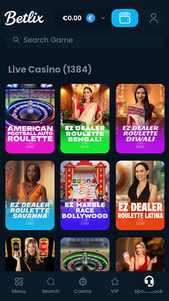 Betlix Casino Mobile Live Dealer