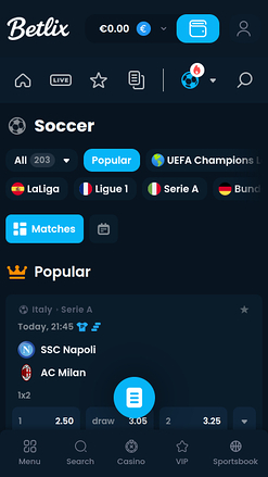 Betlix Casino Mobile Sports