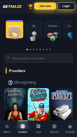 Betmaze Casino game developers