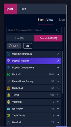 Betmorph Mobile Sports
